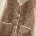 thumbnail image 6 of Dovford Womens Sherpa Vest Casual Warm Fuzzy Faux Shearling Vest Sleeveless Fleece Jacket Pockets Teddy Coat Gilet for Winter, 6 of 7