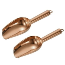 Uxcell 2Pcs Metal Ice Scoop, 7.1 inch Stainless Steel Ice Scooper for Bar Use, Rose Gold