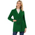 thumbnail image 1 of INSPIRE CHIC Manteau Trench à Double Boutonnage avec Ceinture et Poches pour Femme Vert Foncé TG, 1 of 6