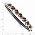 thumbnail image 2 of White Sterling Silver bracelet Bangle Fancy Open Back Textured Garnet Round Red 63.1 mm 5.7, 2 of 2