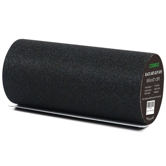COSIMIXO 12" x 35Ft Black Heavy Duty Anti Slip Tape for Stairs Outdoor, Waterproof Grip Tape Safety Non Skid Roll for St