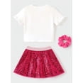 thumbnail image 2 of Barbie Toddler Girls Dresses Sets 3 Piece Outfit Set Graphic T-Shirt Sequin Skirt with Scrunchie Girls Fashion Sizes 2Y, 2 of 10