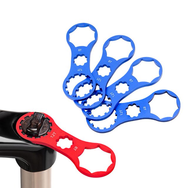 Ciclismo Llave de horquilla delantera de bicicleta de aluminio para herramienta de reparación XCM/XCR/XCT MTB (azul B) Ehuebsd Para estrenar
