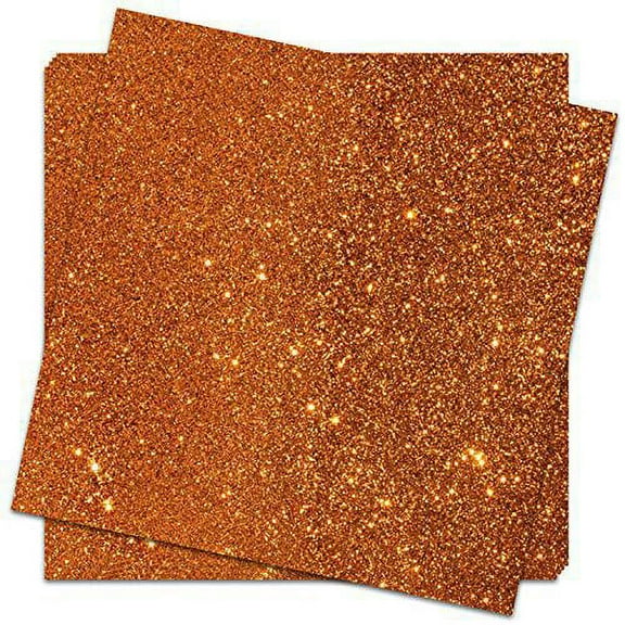 Crafasso 12" x 12" 300gms heavy & premium glitter cardstock, 15 sheets, Orange