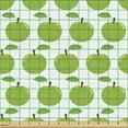 thumbnail image 2 of Ambesonne Fruits Fabric by the Yard Upholstery, Repeating Juicy Apples Art, 10 Yards, Lime Green and Green, 2 of 5