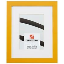 Craig Frames Confetti, 16x20 inch Modern Yellow Picture Frame Matted for a 11x14 Photo