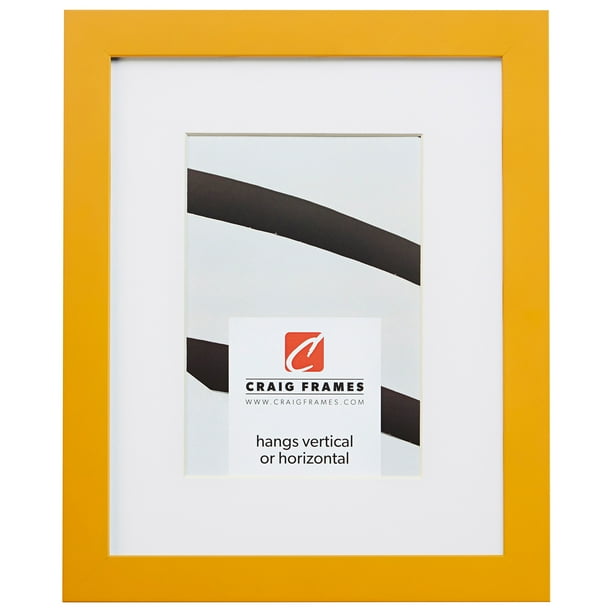 Craig Frames Confetti, 5x7 inch Modern Yellow Picture Frame Matted for