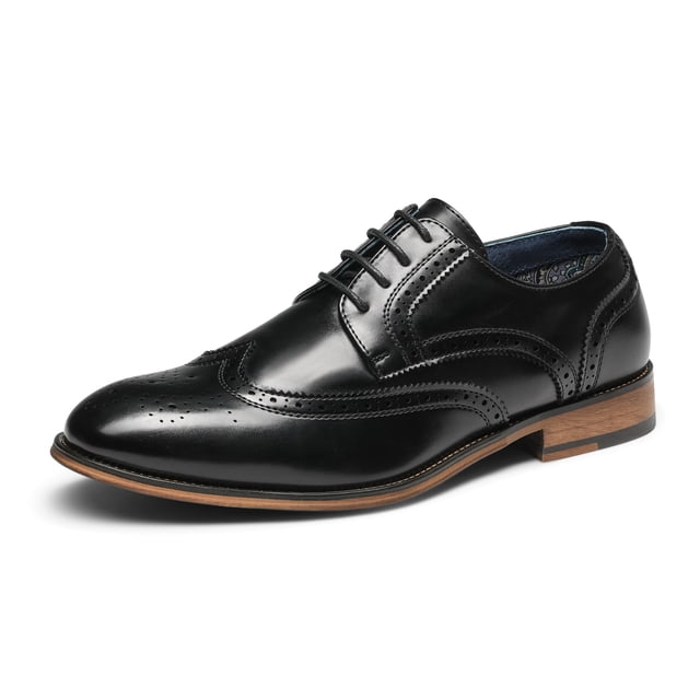 Zapatos de Vestir para Hombre Bruno Marc Wingtip con Cordones Talla 10.5 Negro