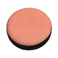 thumbnail image 3 of Easygdp Orange Gingham Automobile Tire Dust Cover, 14-17in Spare Tire Cover Universal Fit for Trailer, Car, Truck, SUV, Jeep - 15 inch, 3 of 9