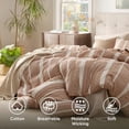 thumbnail image 3 of Waffle Weave Duvet Cover King - 100% Cotton Boho Duvet Cover Set with 2 Pillowcases - Extra Soft Terracotta Textured Comforter Cover with Zipper Closure (King, 104", 3 of 8