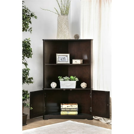 Furniture Of America Cassidy Multi Storage Wood Corner Bookshelf