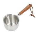 thumbnail image 4 of Butter Warmer Stainless Steel Wooden Handle 3 Layers Multi Purpose Butter Melting Pot for Oil Milk Kitchen 200ML, 4 of 19