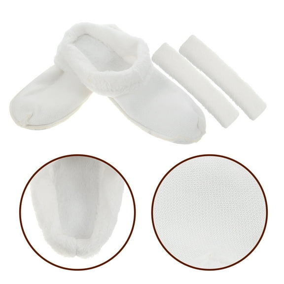 LEXSOMEO 1 Set Winter Removable Plush Shoe Liners For shoes With Shoe Band Cover Thick Lined Cotton Slippers Warm And Cozy Inner Soles For Shoes And Boots White Size 30-31