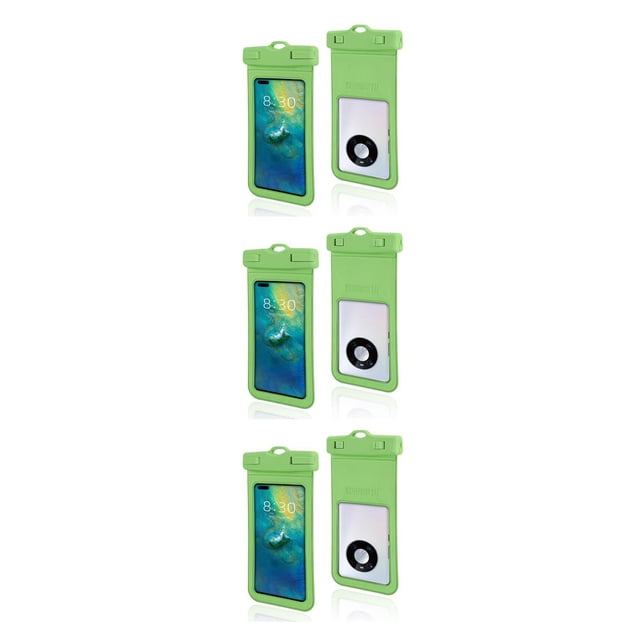 Wweixi Waterproof Phone Pouch 7.2 Inch Smartphone Underwater Dry Bag Sealing Portable Protector Document Protective Case Green 3Set