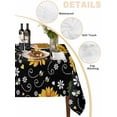 thumbnail image 2 of Black Yellow Sunflower Table Cloth, Waterproof Tablecloth for Rectangle Tables, Summer Botanical Farmhouse Floral Reusable Washable Fabric Table Cover for Restaurant Kitchen Dining Tables 60"x102", 2 of 9