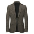 thumbnail image 2 of Casual Suit Jacket for Men, Solid Color Long Sleeve Lapel Design with Two-Button Front, Woolen Cloth Fabric, Standard Thickness, for Daily Wear and Parties, 2 of 9