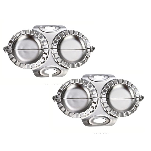 Oleegame 2PC Stainless Steel Ravioli Double Dumpling Press Dumpling Wrappers Dough Pastrys Making For Kitchen