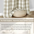 thumbnail image 2 of Beige Buffalo Plaid Window Curtain Panel Pairs 63 Inch Long Tan Geometric Check Rod Pocket Window Treatment,Rustic Farmhouse Style Drapes for Bedroom Living Room,40" Wx63 L,Beige/White, 2 of 7