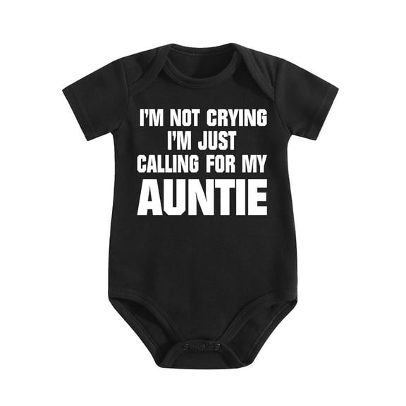 I'm Just Calling For My Auntie - Baby Clothes - Funny Newborn Bodysuit Outfits for Boys And Girls（1） Black-style 9-12M