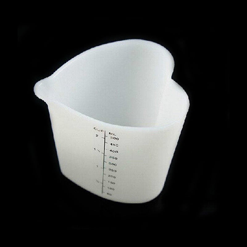 Measuring Cups Heart Shape Thicken Soft Flexible Pinch Pour Cup 500ML Silicone 