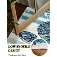 thumbnail image 4 of Blue Sea Turtle Area Rug for Bedroom 4x6 Ft Blue Floral Starfish Retro Striped Super Soft fuzzy Throw Rug Non-Slip Fluffy Plush Indoor Floor Carpet for Living Room Nursery Home Decor, 4 of 8