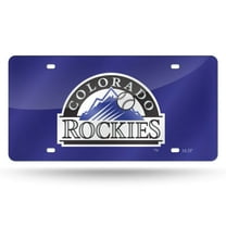 Colorado Baseball Rockies Purple - Mirrored Look - Laser Cut License Plate Auto Tag