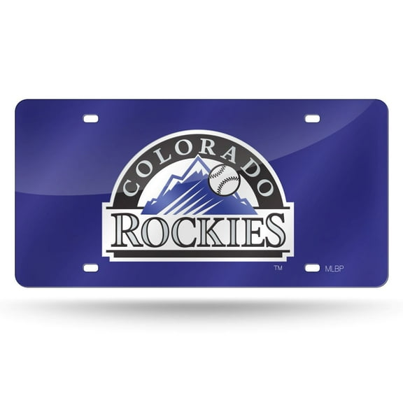 Colorado Baseball Rockies Purple - Mirrored Look - Laser Cut License Plate Auto Tag