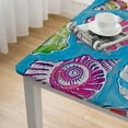 thumbnail image 4 of HAOXIT Square Vinyl Flannel Backed Tablecloth, Print, Vinyl Waterproof Indoor/Outdoor Table Cloth, Colorful Beach Theme 46*46, 4 of 7