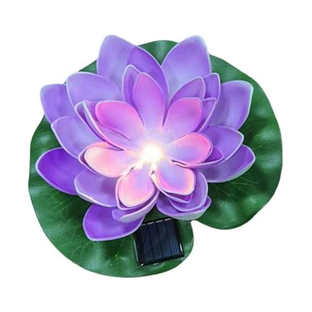 GUOOL Solar Powered LED Lotus Flower Light Floating Pond Garden Pool Lamp