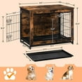 thumbnail image 5 of HOOBRO Dog Crate Furniture Wooden Pet Furniture with Pull-Out Tray Rustic Brown BF802GW03G1, 5 of 5