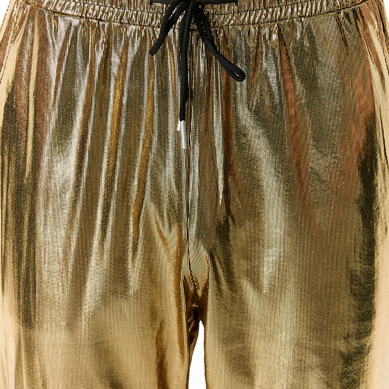 Pejock Men's Pocket Drawstring Elastic Waist Lace-Up Elasticated Snake Gold  Print Street Cargo Pants Loose Beach Pants Fitness Pants Trousers H XL (US  Size: 10) 