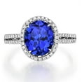 thumbnail image 2 of 1.50 Carat Beautiful Sapphire and Diamond Halo Engagement Ring for Her in White Gold, 2 of 2