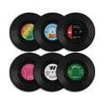 thumbnail image 2 of Juego de 6 posavasos para bebidas, posavasos retro con discos de vinilo para bebidas, protección de escritorio que evita daños en los muebles Fokelyi 2034194, 2 of 9