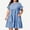 Blue, variant on Summer Dresses for Women 2026 Womens Dress Flowy Plus Size Summer Tiered Plaid Ruffle Short Sleeved Round Neck Casual Midi Dress with Pockets Yellow 2X