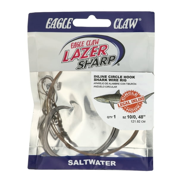 Eagle Claw Lazer Sharp Circle Sea Heavy Wire Hooks - 3/0 Size Black Saltwater Fishing Hooks (Pack Of 3)