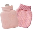 thumbnail image 1 of Bolsa de botella de agua caliente de silicona calentada por microondas con funda de punto, terapias frías y calientes para el dolor de espalda, regalo para novia, madre, padre, día de San Valentín (r, 1 of 4