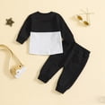 thumbnail image 4 of Towmus Infant Baby Boy Fall Winter Clothes Outfits Hooded Color Block Long Sleeve Sweatshirt Pants Set Toddler Clothes 6 12 18 24 Months 2T, 4 of 8