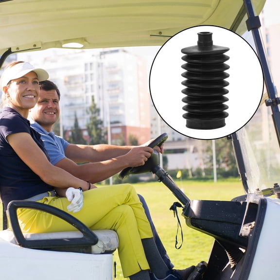 WEAVILUX Black Rubber Dust Cover for Golf Cart Steering Rack, , Easy to Install, Compatible with Various Models for Everyday Use