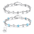 thumbnail image 1 of 2pz Pulseras Brazaletes Forma Corazón Para Mujeres Plata Xtellar plateado, 1 of 3