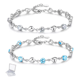 thumbnail image 1 of 2pz Pulseras Brazaletes Forma Corazón Para Mujeres Plata Xtellar plateado, 1 of 3