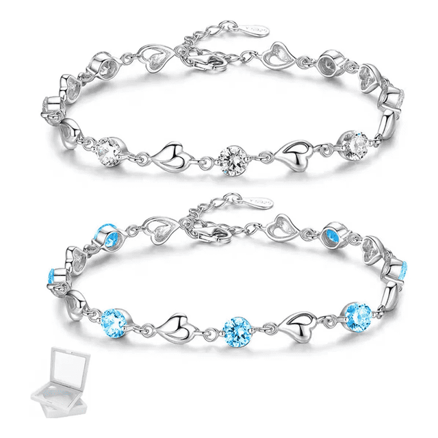 2pz Pulseras Brazaletes Forma Corazón Para Mujeres Plata Xtellar plateado