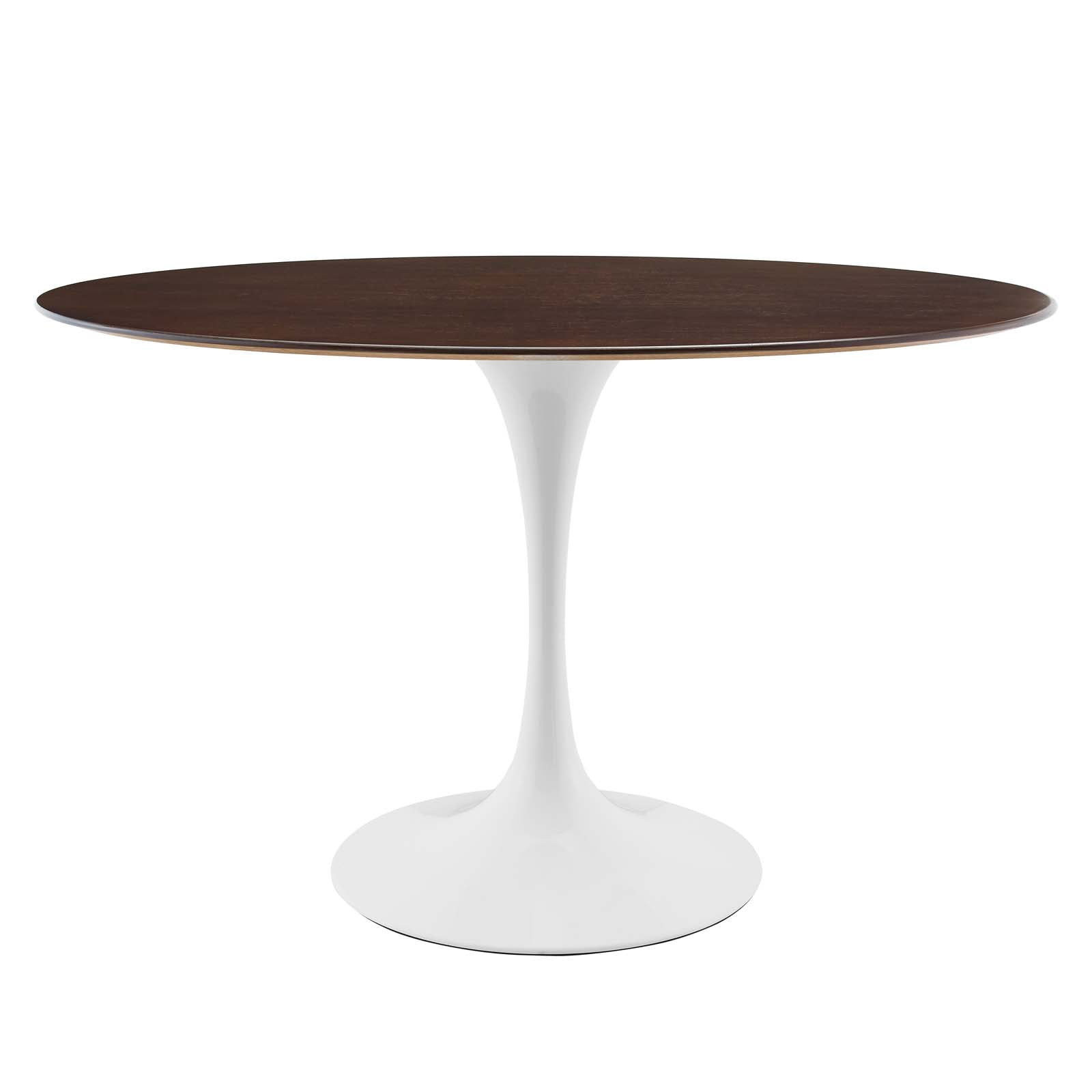 48 inch Dining Table, Oval, White Walnut, Wood, Metal Steel, Modern ...