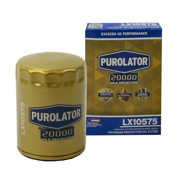 Purolator LX10575 Purolator 20K Oil Filter with 20,000 Mile Protection for Select Ford, Jeep, Chevrolet, RAM, and more