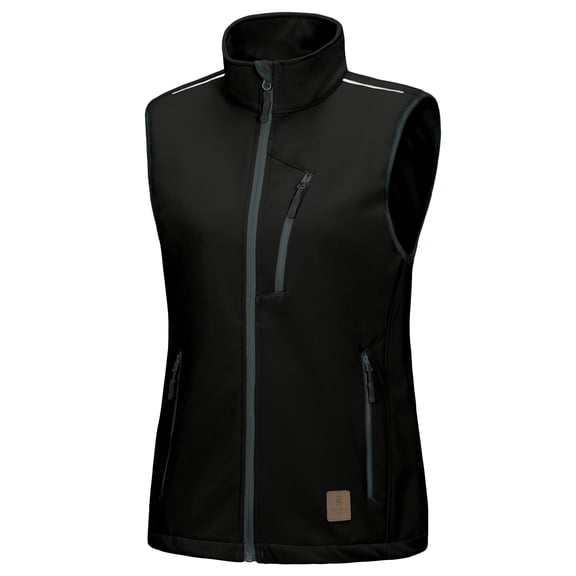 Little Donkey Andy Women's Fleece lined Softshell Vest Lightweight Windproof Sleeveless Jacket for Hiking Outdoor Travel Golf Black XXL
