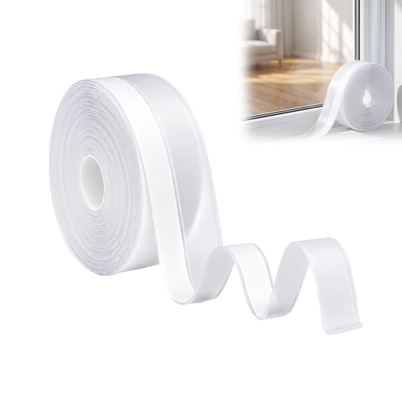 Ruxacty Door Weather Stripping Tape, 16.4Ft Self-Adhesive Door Seal Strip for Draft, Dust, Noise and Bug Control, Door Stoppers for Bottom of Door (1PCS)