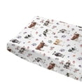 thumbnail image 5 of Watercolor Cows Boho Floral Changing Pad Cover for Baby Girl Boy Highland Cow Wildflowers Leaves Diaper Change Table Sheets Soft Stretchy Fitted Changing Pad Mat Sheets 32"x16", 5 of 6