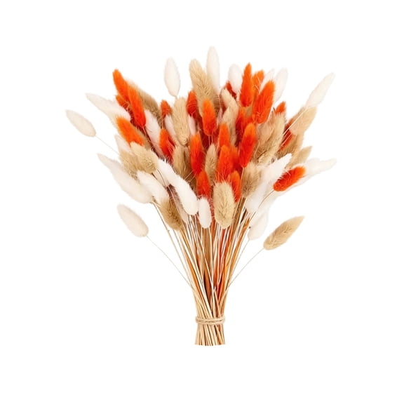 Artificial Bunny Tail Grass for Vase Decor | 60-Piece Faux Floral Arrangement for Boho Home, Wedding, and DIY Centerpieces(Multicolor G)
