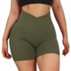 thumbnail image 1 of Gibobby Shorts Yoga Pantalones cortos de Yoga para mujer, novedad de verano, plisados de crisantemo, melocotón, cintura alta(Verdinegro, M), 1 of 5