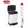 thumbnail image 2 of Curver Metal Effect 70% Recycled Kitchen Accessories 30L Duo Recycling Pedal Touch Deco Bin, Silver, 2 of 8