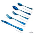 thumbnail image 3 of Elyon Tableware Elyon Luly Mirror Colored Stainless Steel Flatware Set 20 Pieces Blue, 3 of 7